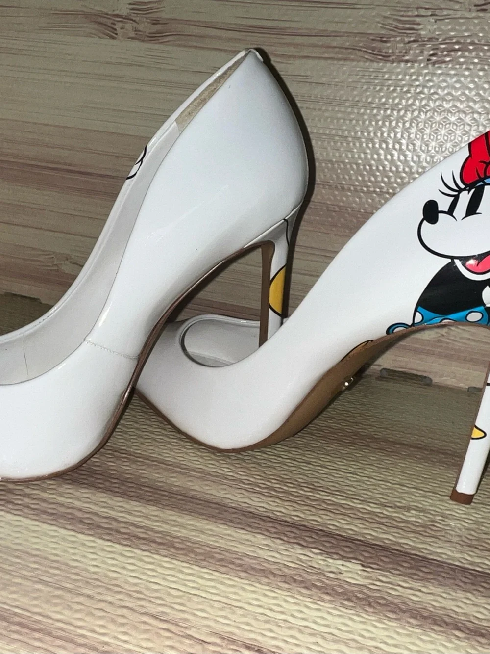 Womens Aldo Disney 100 Mickey & Minnie White Stiletto Heels Size 9 Usa (EU 40)